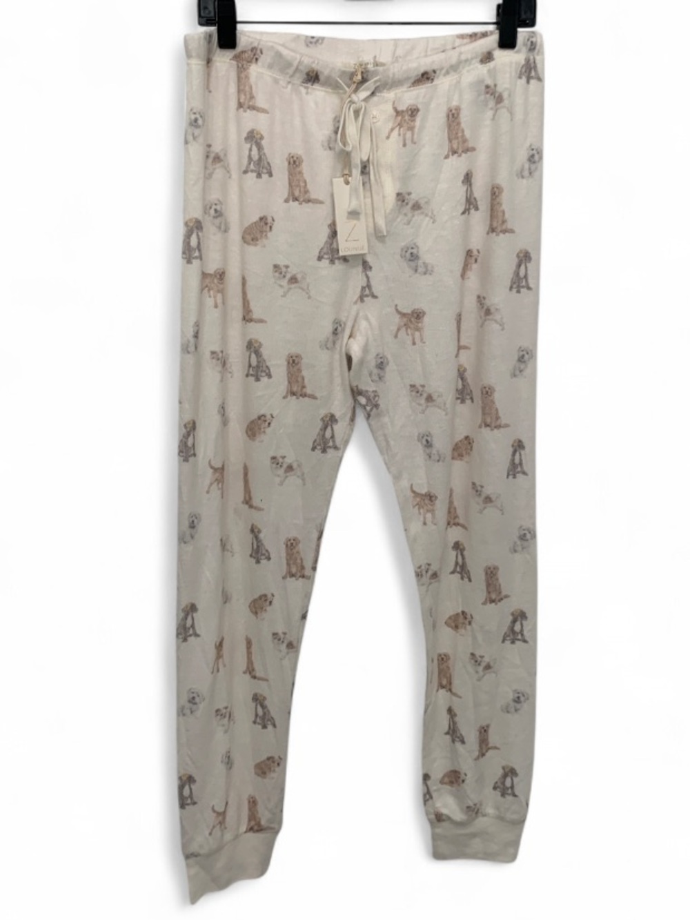 NWT Z Supply Cream Dog Print Jogger Lounge Pants